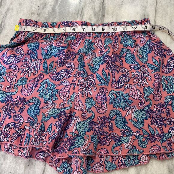 Simply Southern Seahorses & Coral Ruffles Elastic Waist Shorts SZ XS NWT Beach - Picture 7 of 8